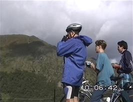 Luke takes a closer photo of Llyn Gwynant further down the road